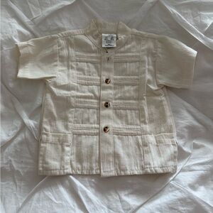 Kids Beige Button-Up Shirt